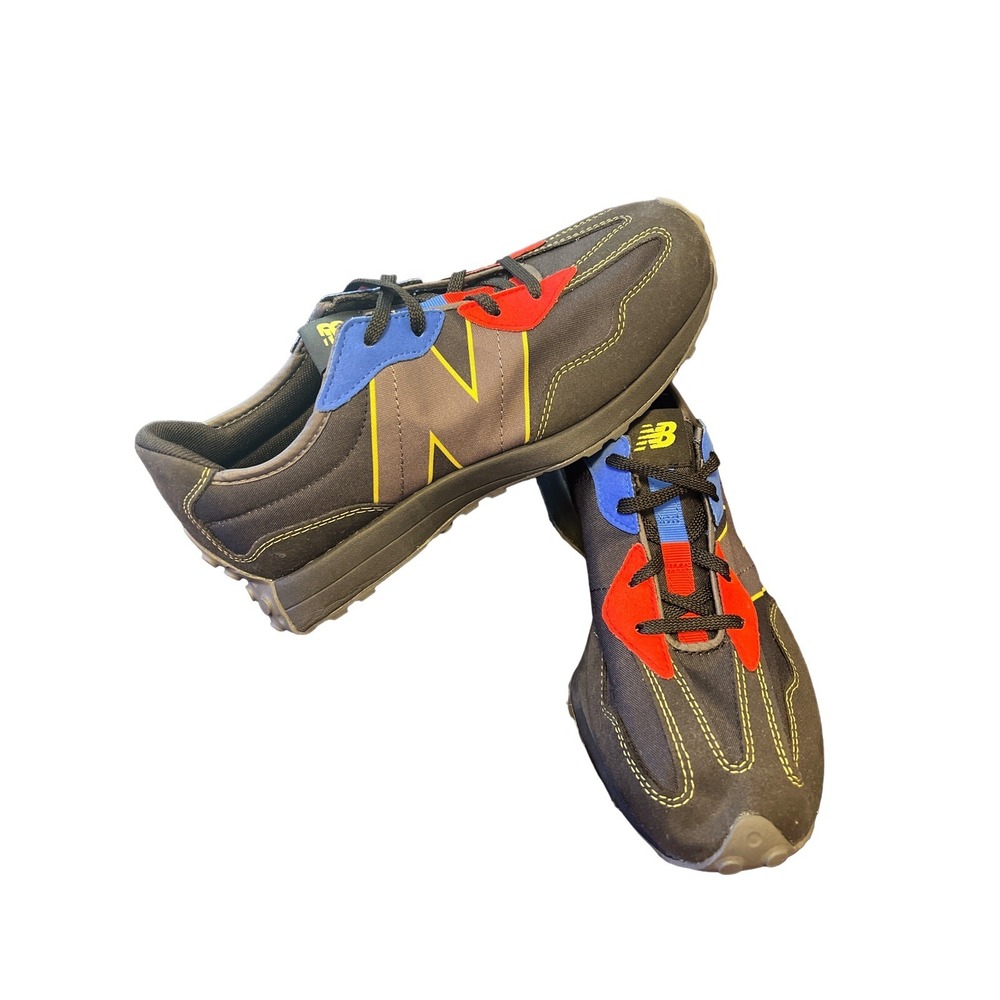 New Balance 327 Sneakers Boys 6.5 Grey Blue Red Good GS327BC1 Lifestyle Shoe